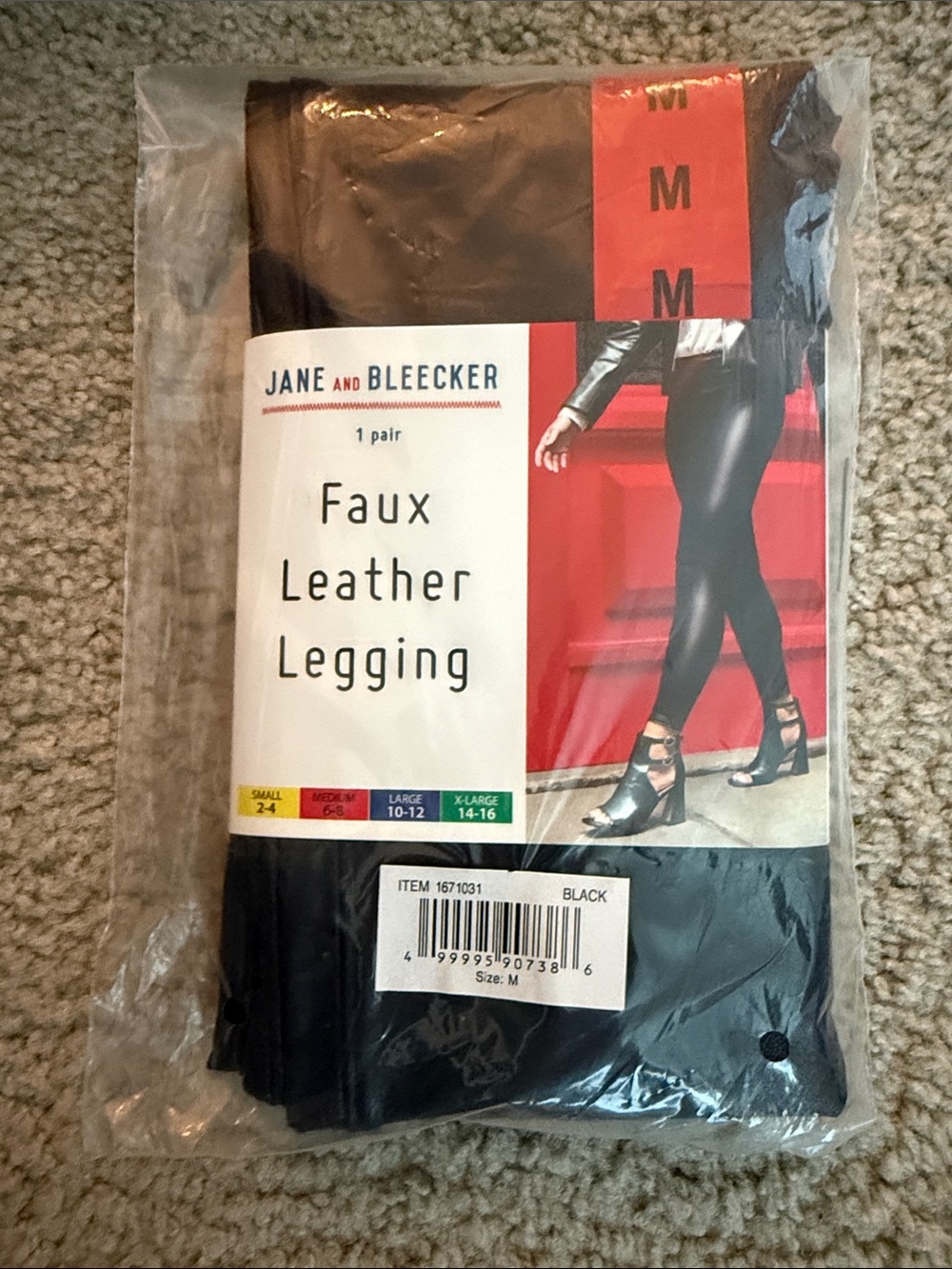 Jane and Bleecker Faux Leather Leggings - Black